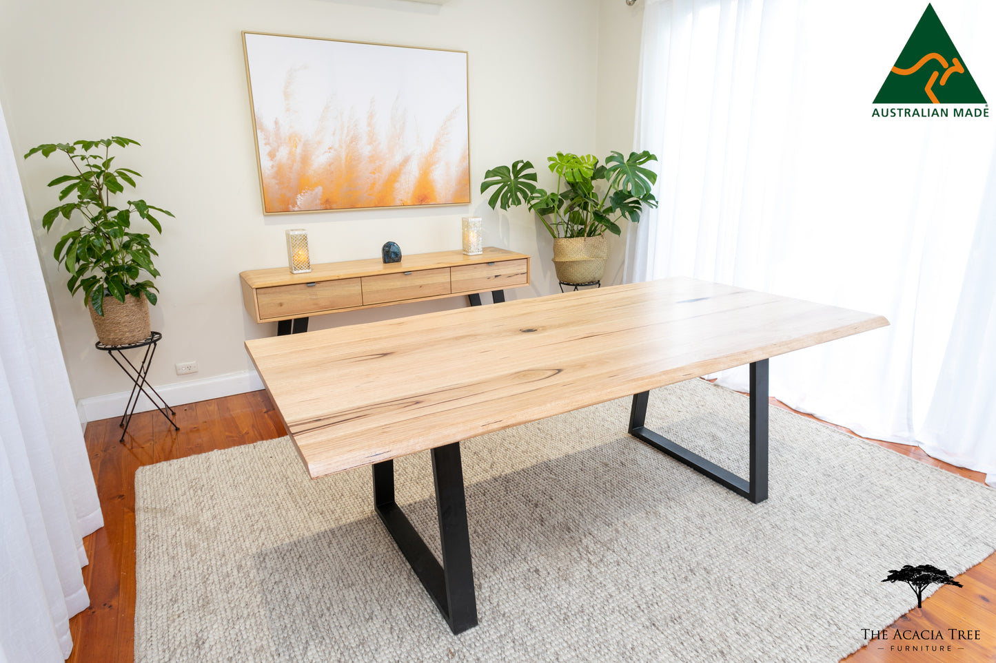 Leila Living Edge Solid Dining Table - Made in Melbourne