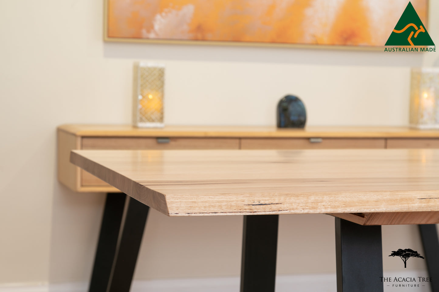 Leila Living Edge Solid Dining Table - Made in Melbourne