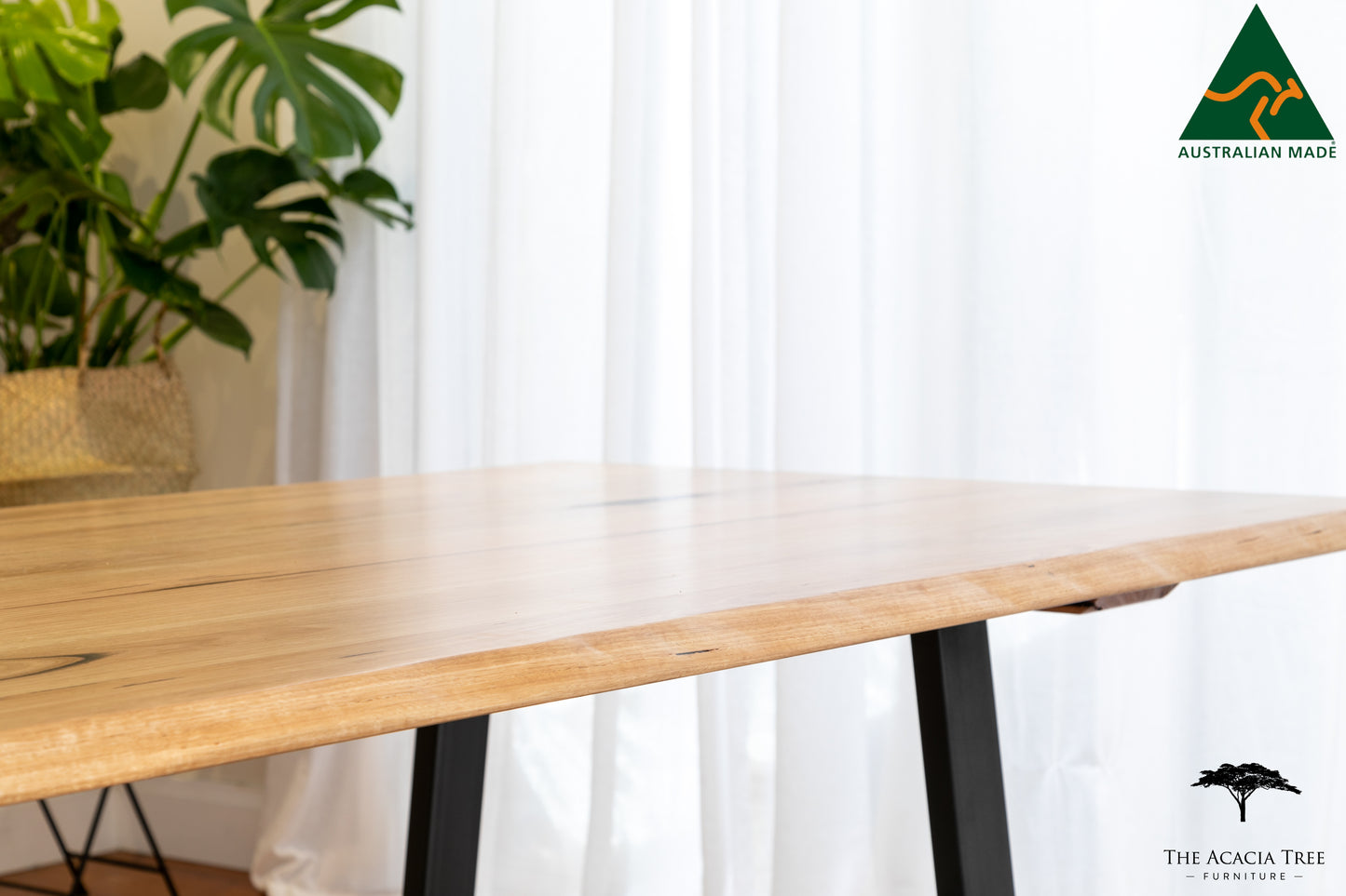 Leila Living Edge Solid Dining Table - Made in Melbourne