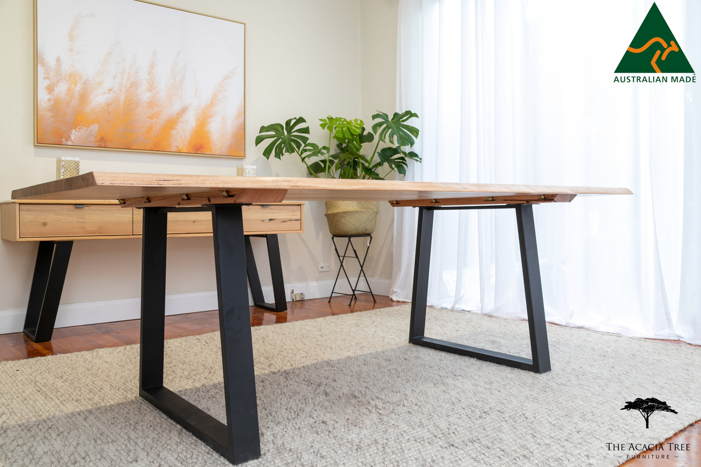 Leila Living Edge Solid Dining Table - Made in Melbourne