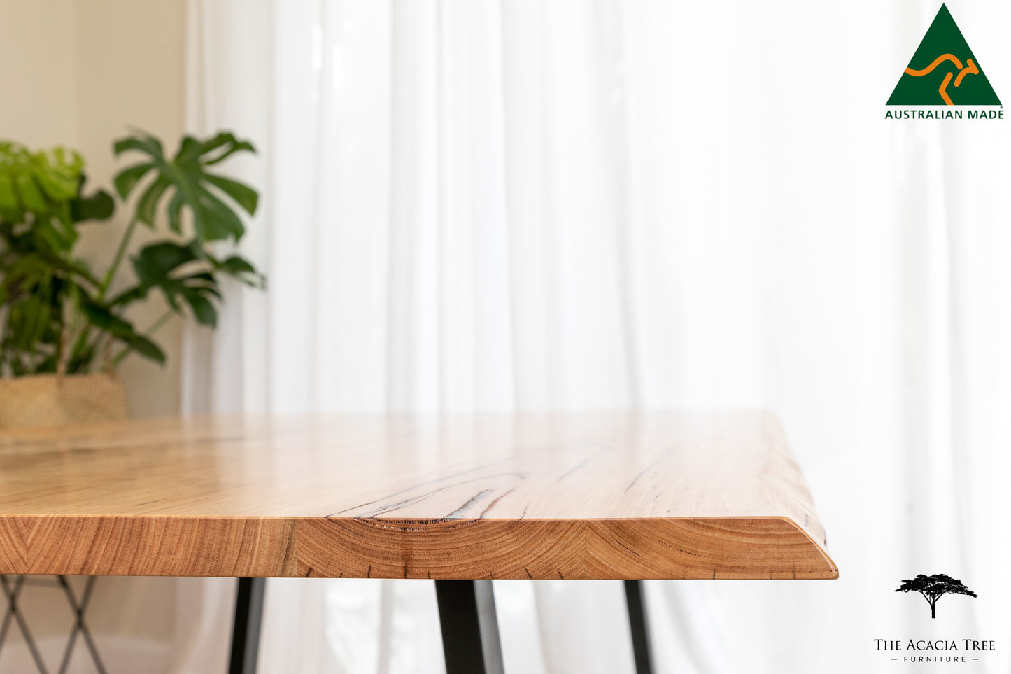 Leila Living Edge Solid Dining Table - Made in Melbourne