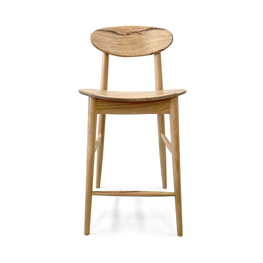 Lotus Solid Australian Blackbutt Hardwood Bar Stool