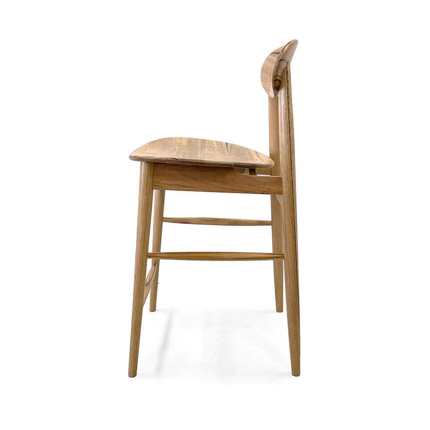 Lotus Solid Australian Blackbutt Hardwood Bar Stool