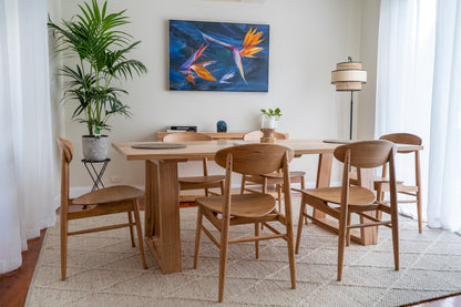 Lotus (Natural) Solid Blackbutt Australian Hardwood Dining Chair Solid Seat