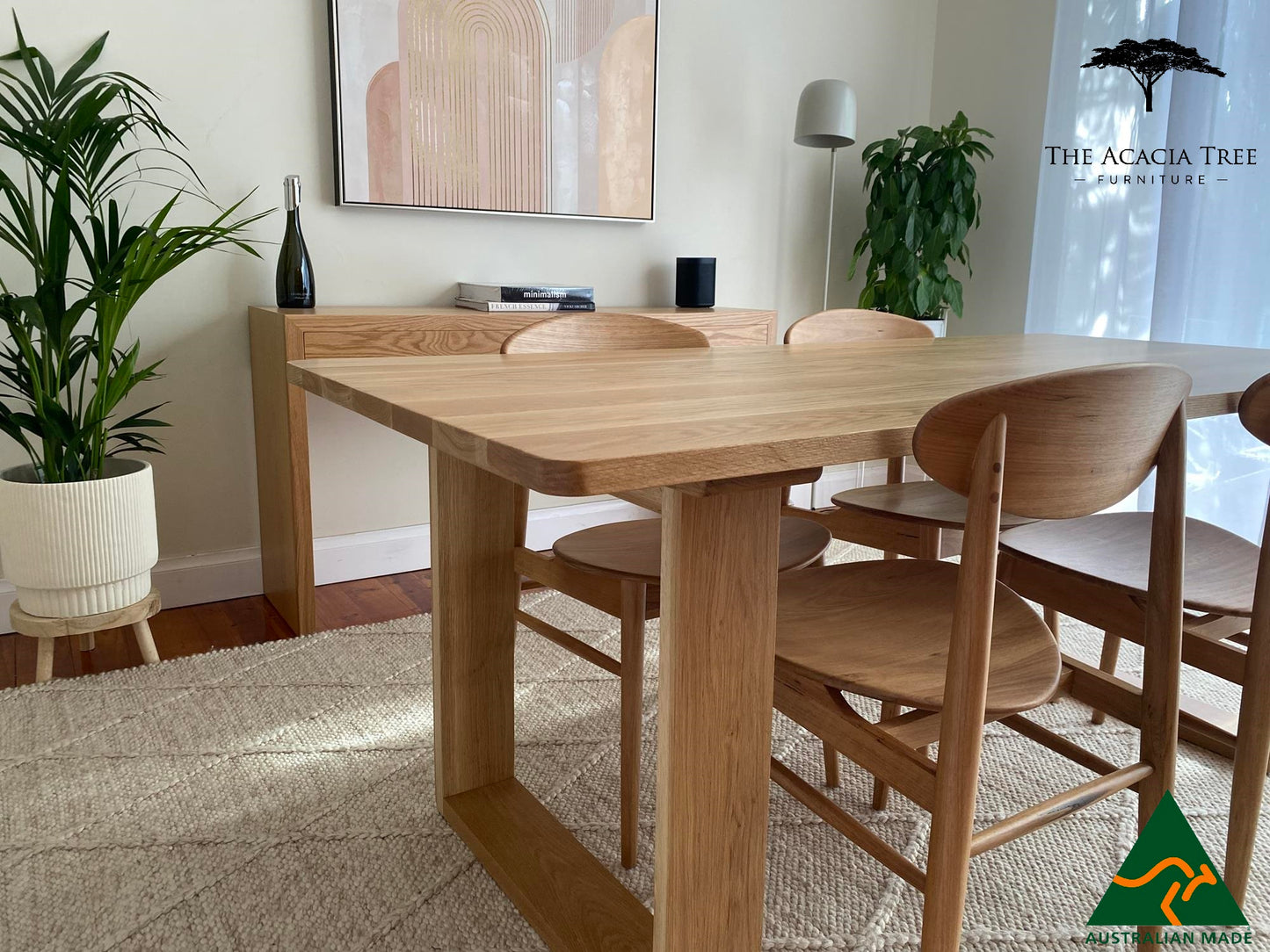 Seika Solid American Oak Dining Table - Made in Melbourne