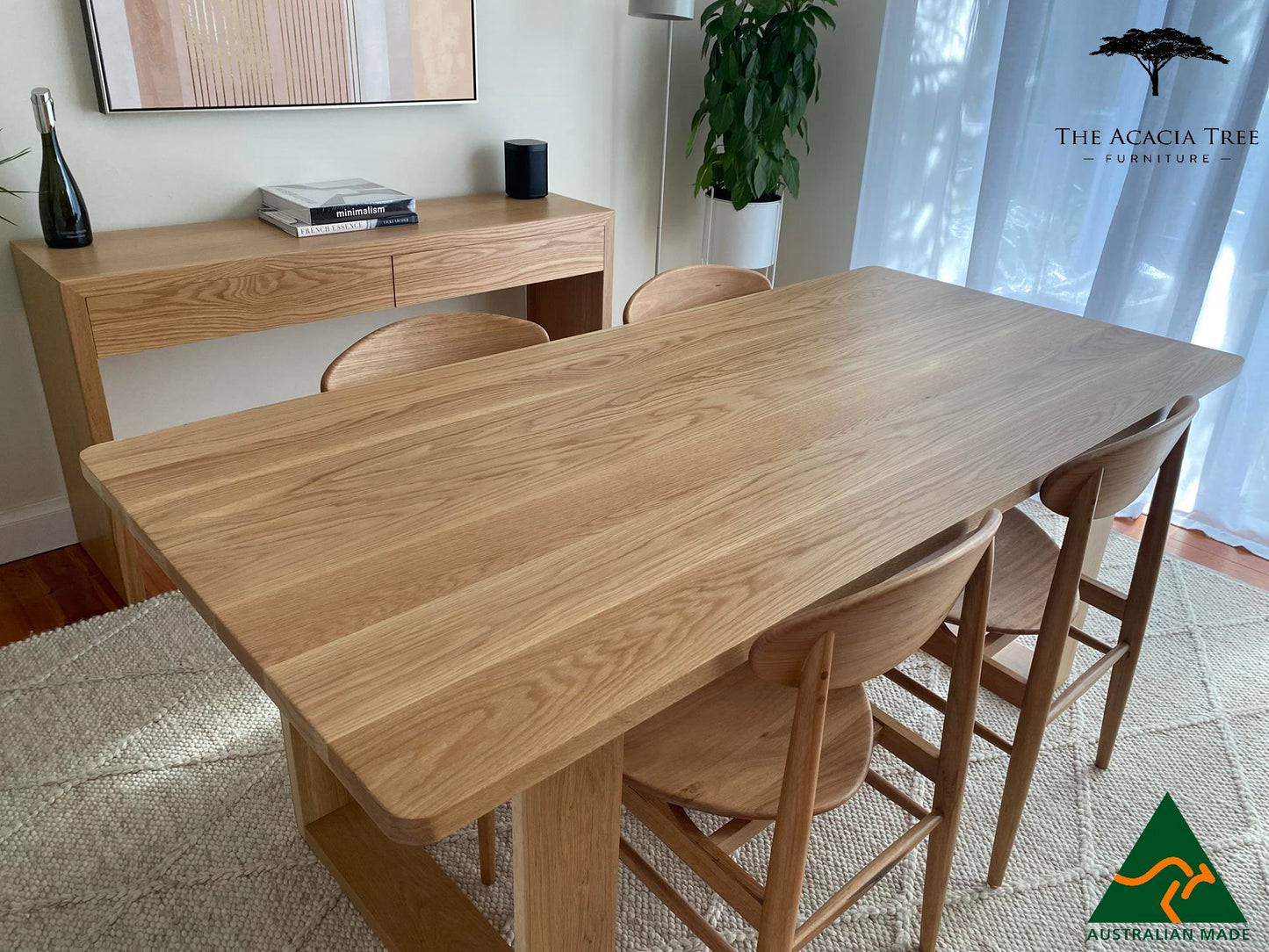 Seika Solid American Oak Dining Table - Made in Melbourne