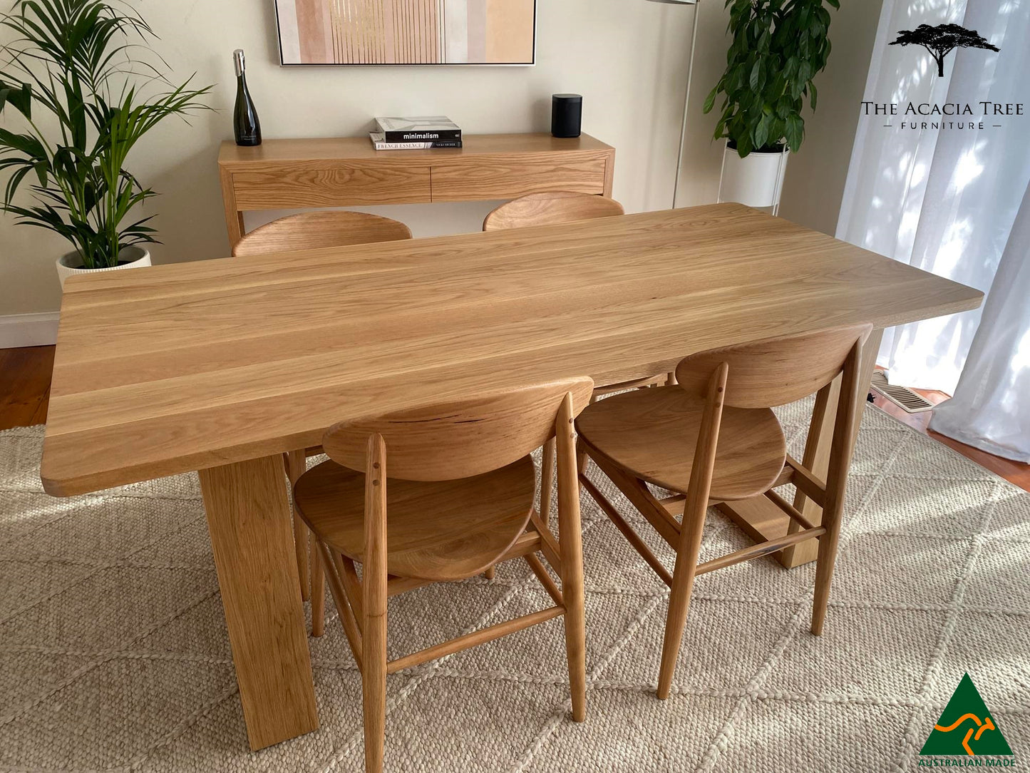 Seika Solid American Oak Dining Table - Made in Melbourne