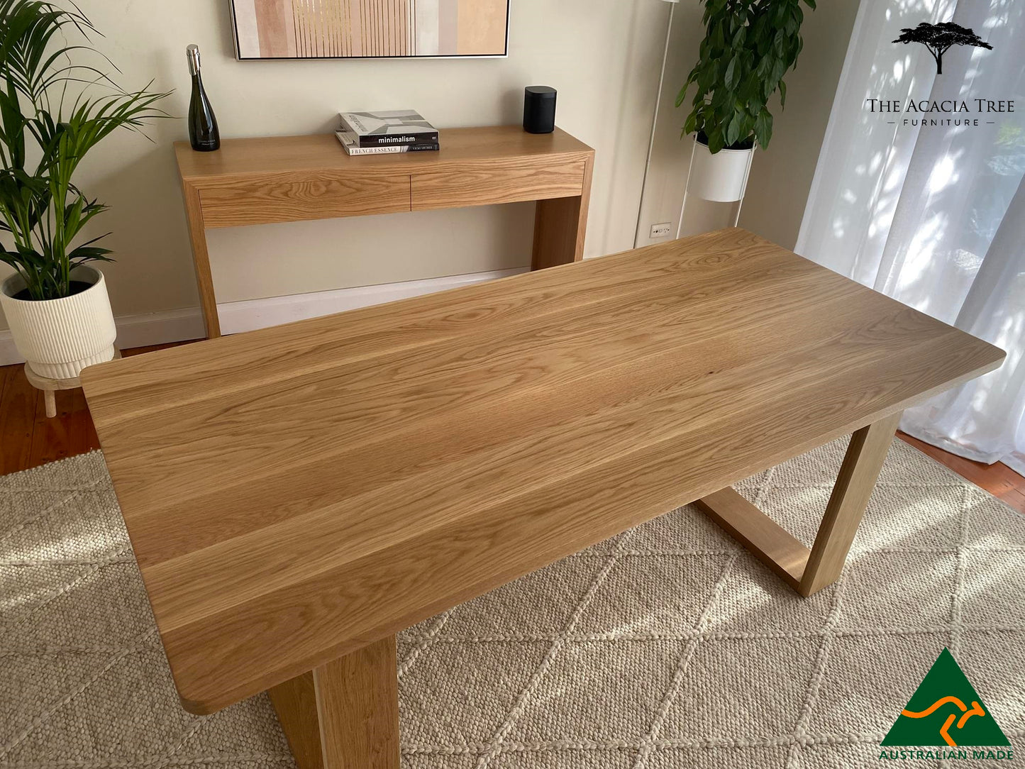 Seika Solid American Oak Dining Table - Made in Melbourne