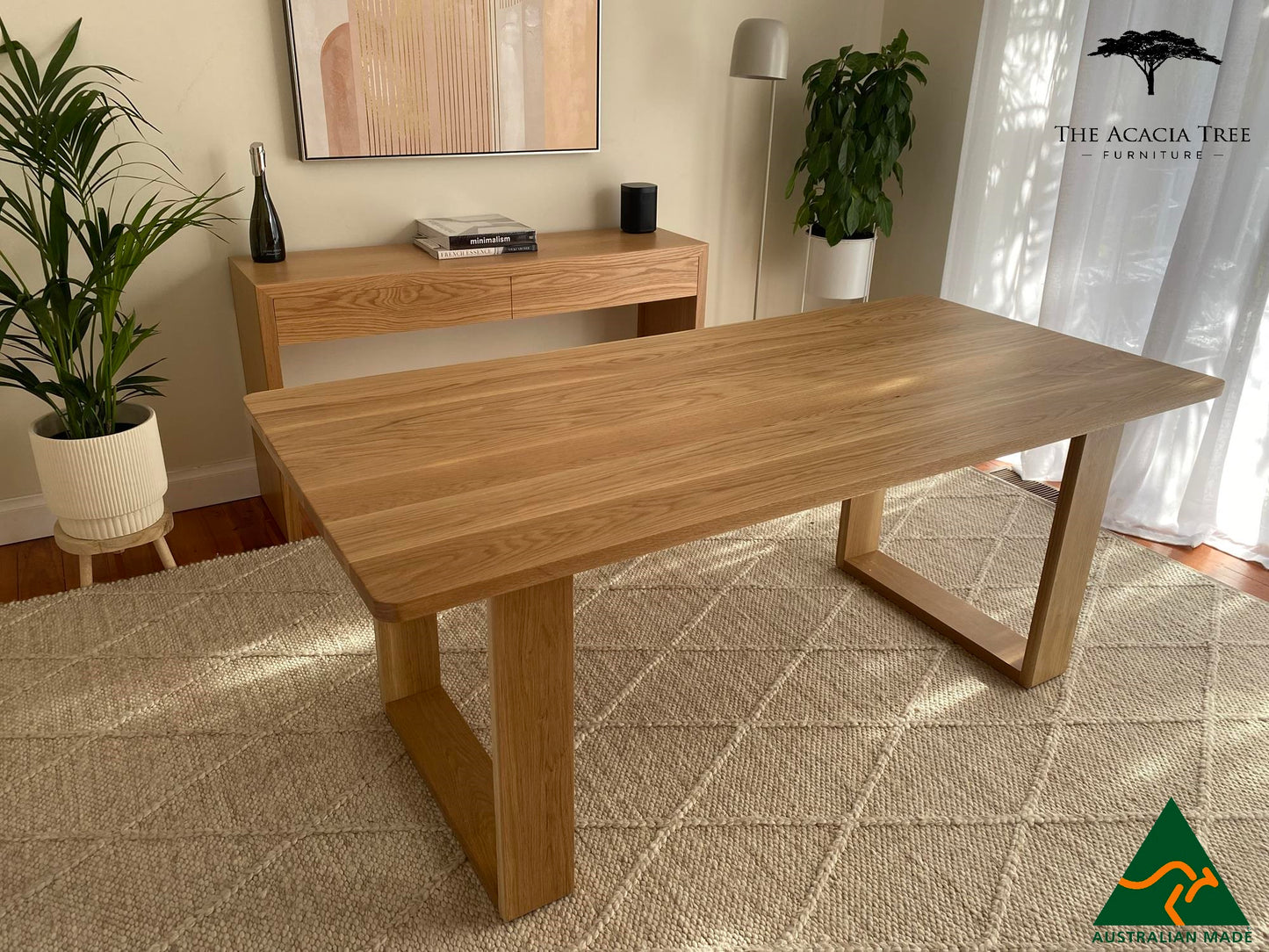 Seika Solid American Oak Dining Table - Made in Melbourne