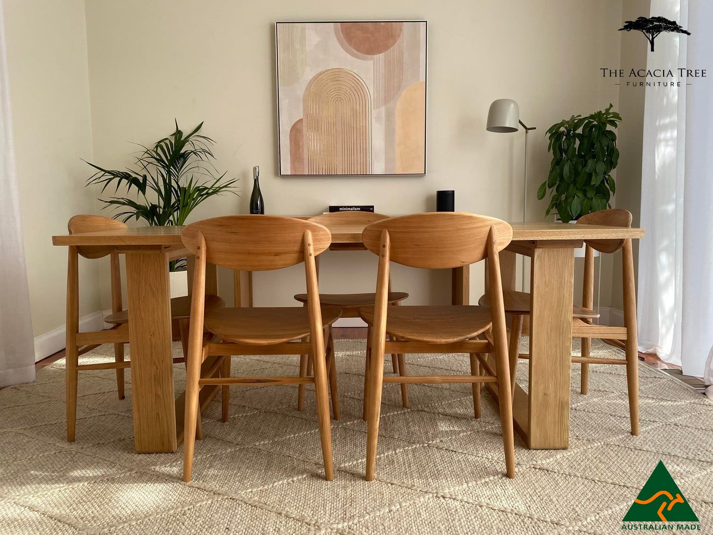 Seika Solid American Oak Dining Table - Made in Melbourne