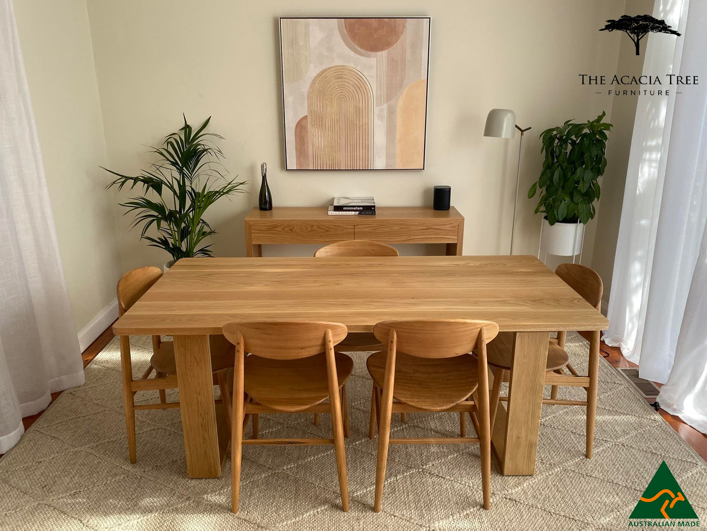 Seika Solid American Oak Dining Table - Made in Melbourne