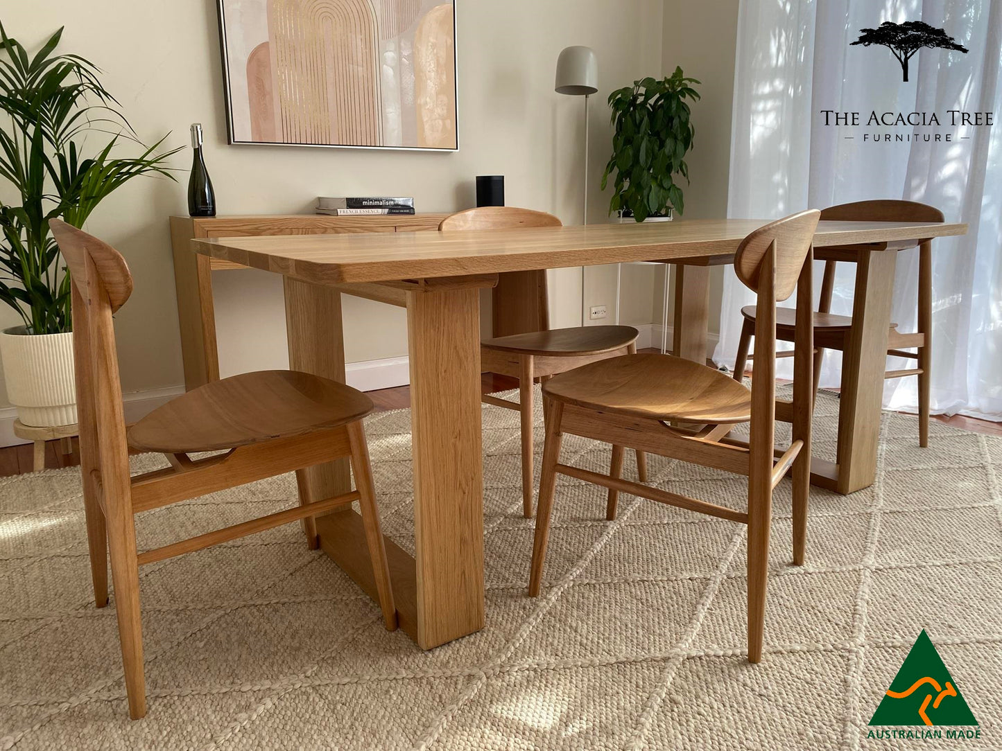 Seika Solid American Oak Dining Table - Made in Melbourne