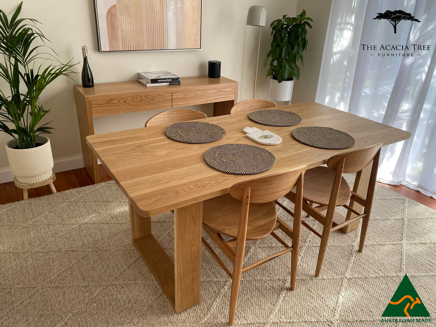 Seika Solid American Oak Dining Table - Made in Melbourne